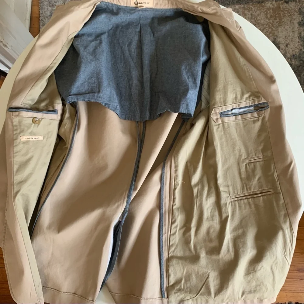 J. Crew Ludlow Cotton Blazer Jacket Khaki Men’s Size Large